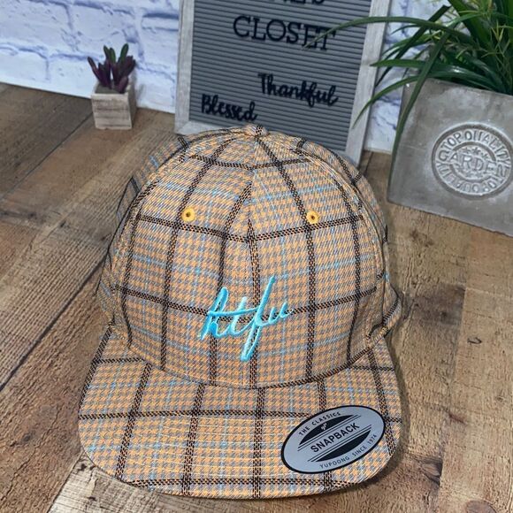 HTFU script plaid hat cap - Picture 2 of 9